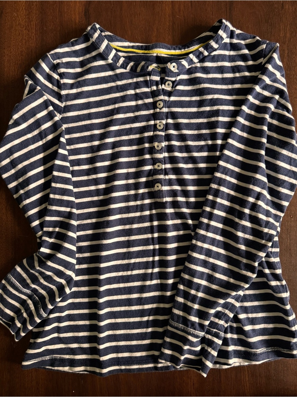 Boden Navy and White Striped Long-Sleeve Henley
